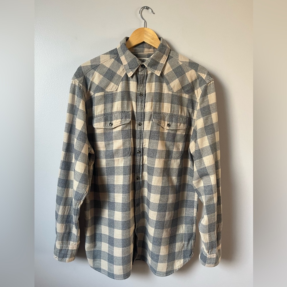 Men's Casual HERITAGE 1856 🦆 Red Head Brand Co. Snap Button Down Plaid Shirt